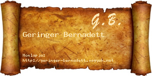 Geringer Bernadett névjegykártya