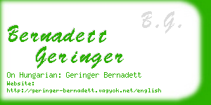 bernadett geringer business card